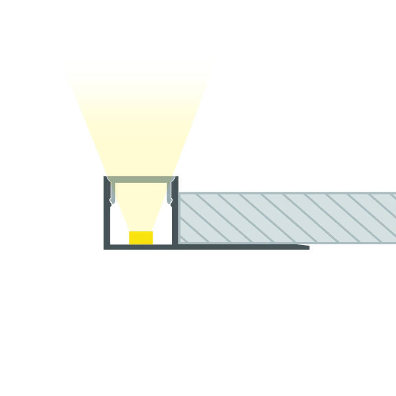 Lumexa Aluminium Profiel Gips/Pladur Integratie voor LED-strip tot 8 mm