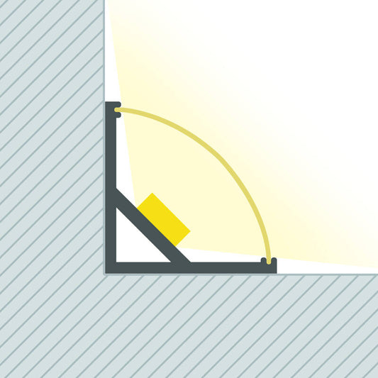 Lumexa Aluminium Profiel Hoek Rond met Doorlopende Cover voor LED-strip tot 10 mm