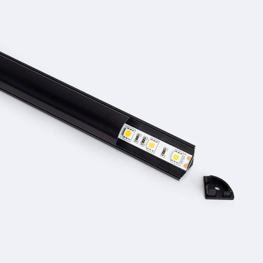 Aluminium profiel hoek rond doorlopende cover | voor LED-strip tot 10mm