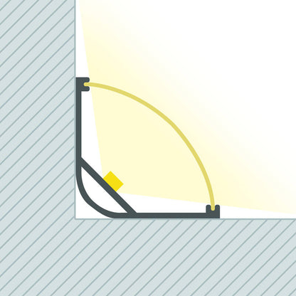 Aluminium profiel hoek rond | voor LED-strip tot 20mm