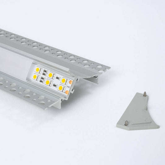 Aluminium profiel pleisterwerk inbouw doorlopende deksel | voor LED-strip tot 20mm