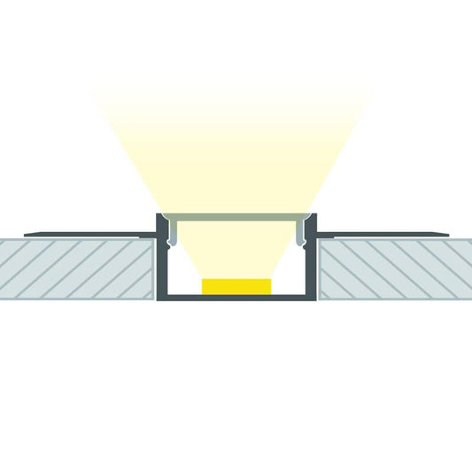 Lumexa Aluminium profiel met doorlopende deksel voor pleisterwerk/pladur voor dubbele LED-strip tot 20 mm