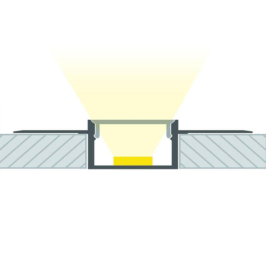 Lumexa Aluminium profiel met doorlopende deksel voor pleisterwerk/pladur voor LED-strip tot 15 mm