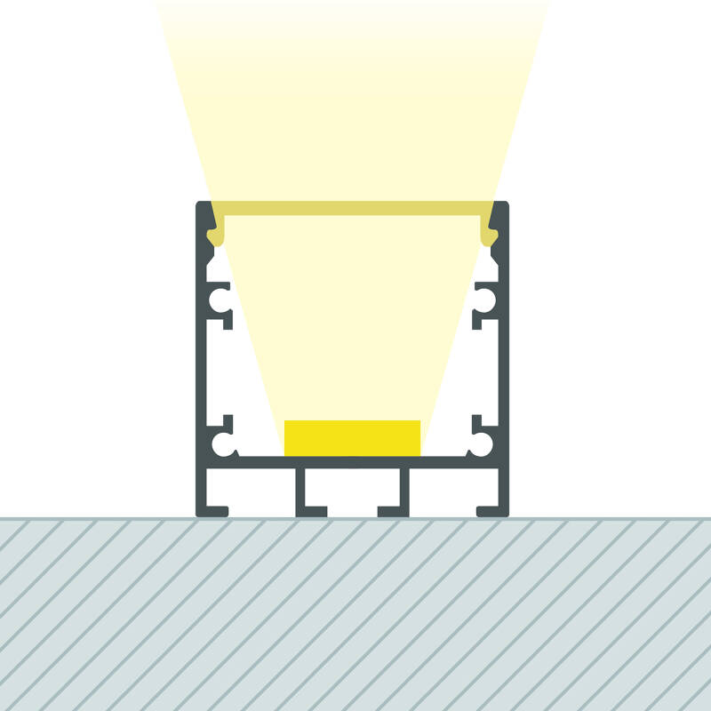 Lumexa Aluminium profiel Opbouw met clip-on verzonken verankering voor LED-strip tot 24 mm