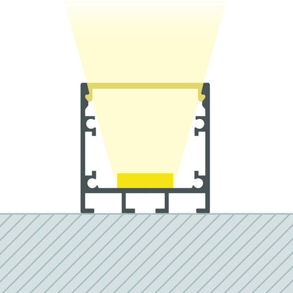 Aluminium profiel opbouw clip-on verzonken | voor LED-strip tot 24mm