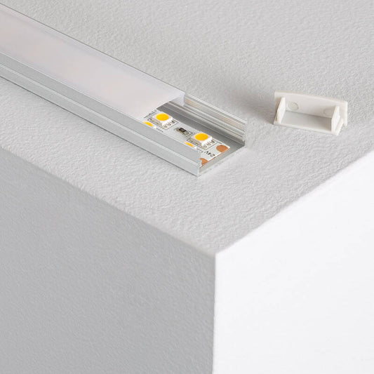 Aluminium profiel opbouw | voor dubbele LED-strip tot 20mm