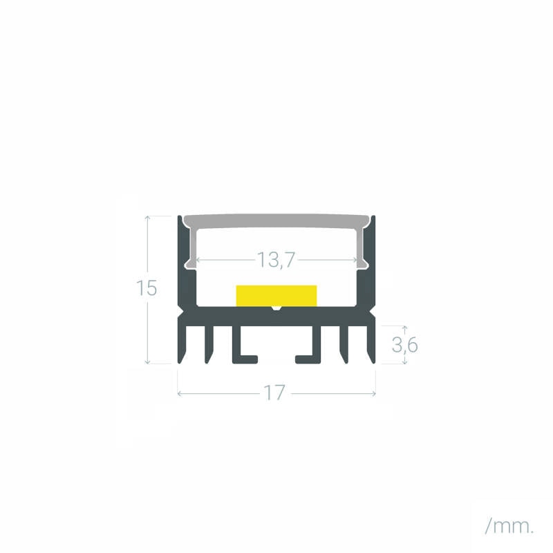 Aluminium profiel opbouw | voor LED-strip tot 13mm