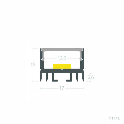 Aluminium profiel opbouw | voor LED-strip tot 13mm