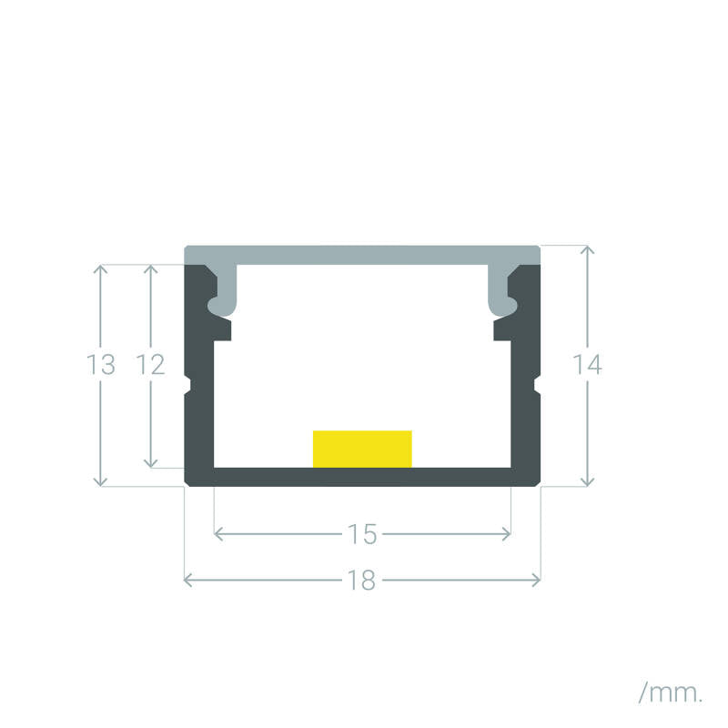 Lumexa Aluminium Profiel Opbouw voor LED-strip tot 15 mm