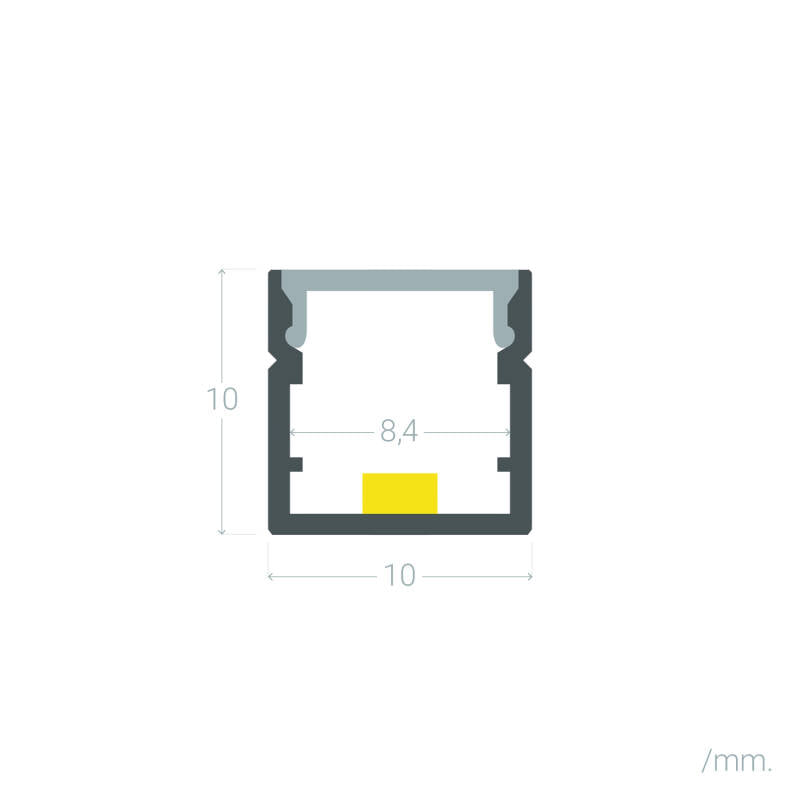 Aluminium profiel opbouw | voor LED-strip tot 8mm