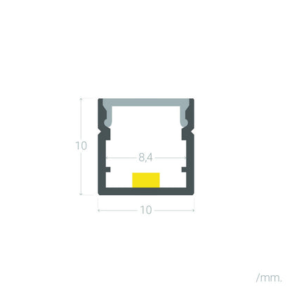 Aluminium profiel opbouw | voor LED-strip tot 8mm