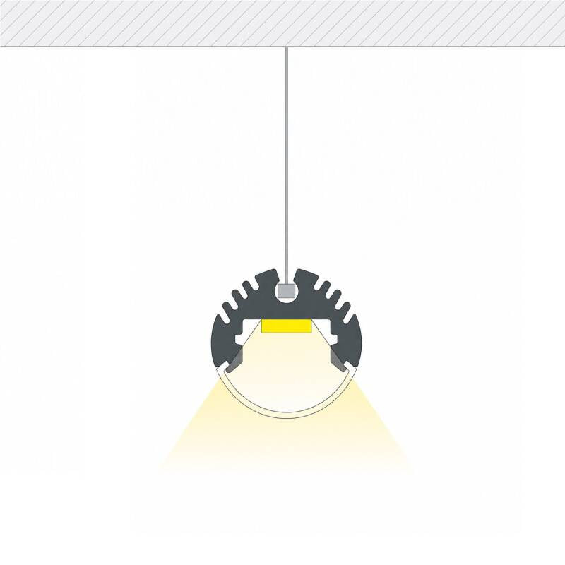 Lumexa Aluminium Profiel Rond Hangend voor LED-strip tot 11 mm