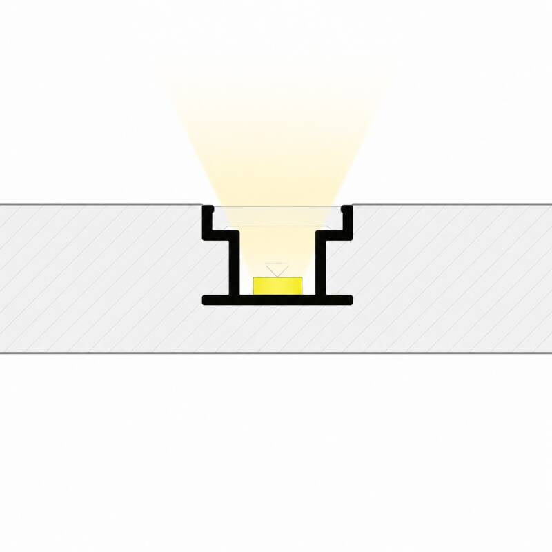 Lumexa Aluminium vloerprofiel voor LED-strip tot 10 mm