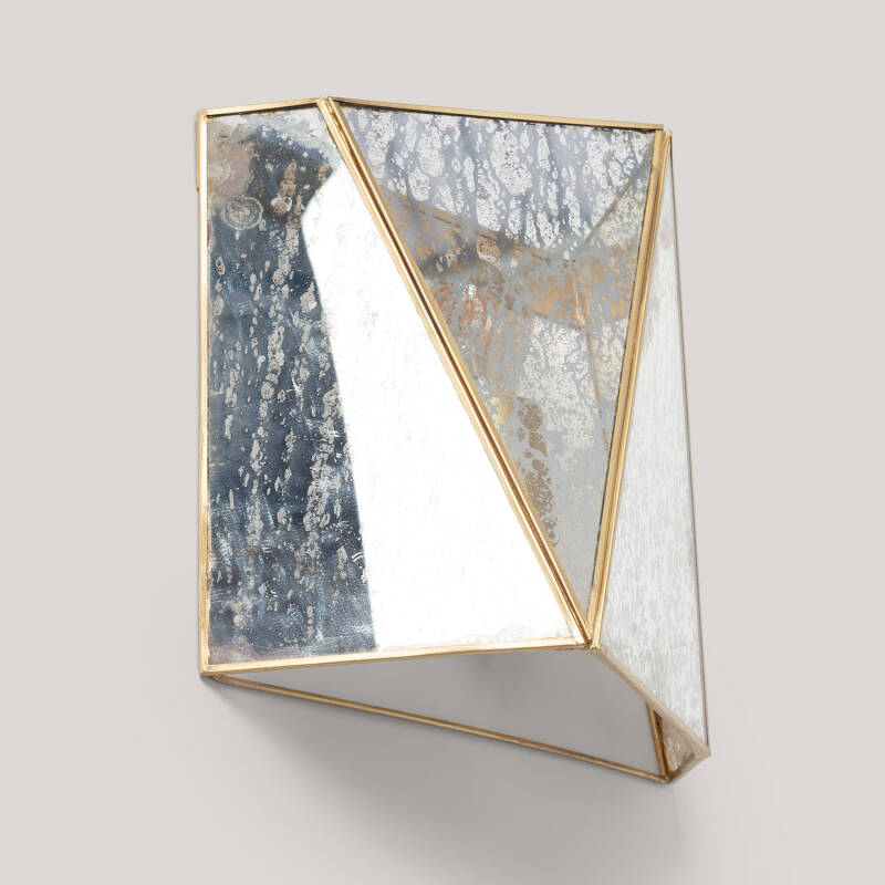 Mattaro wandlamp metaal glas goud