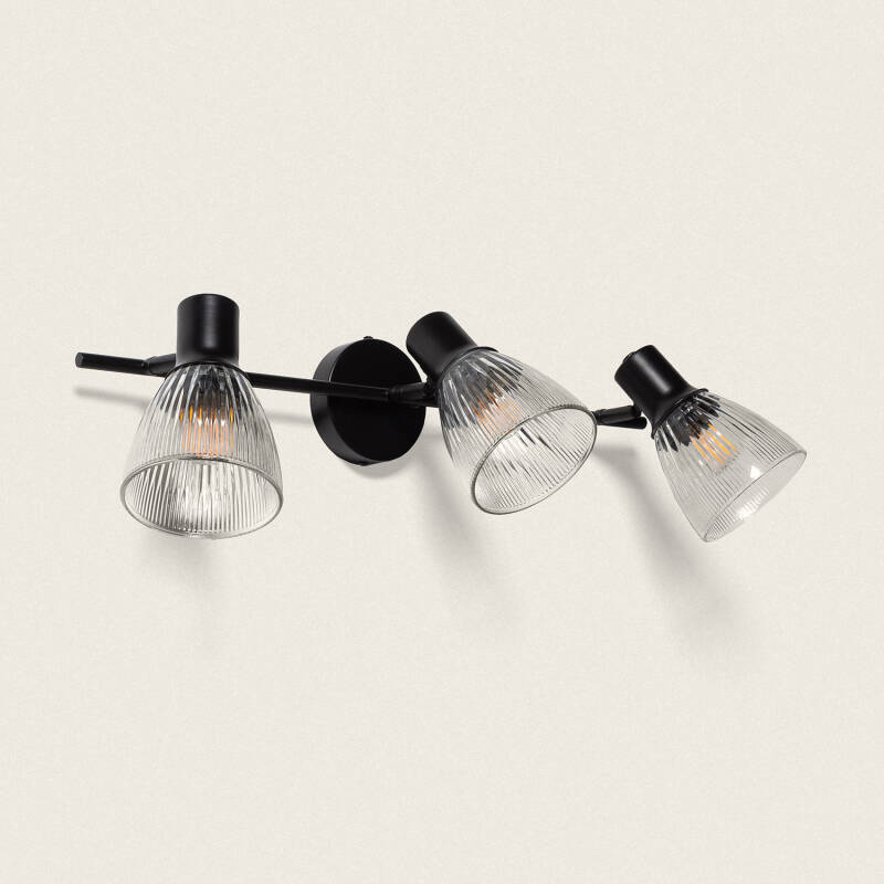 Aronaro LED Wandlamp 3 Spots Zwart