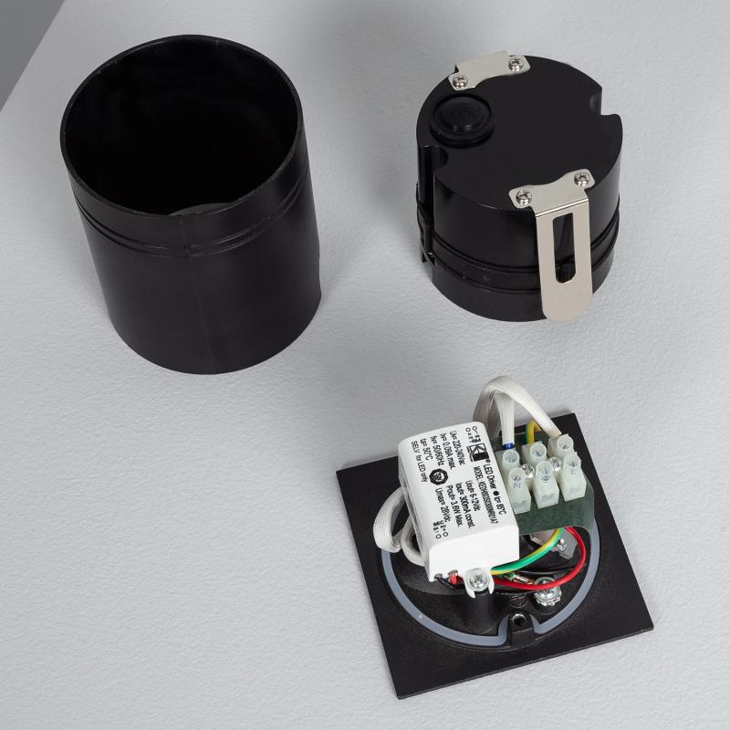 Lumexa Ellisavo LED Wandinbouwspot 3W Vierkant Zwart
