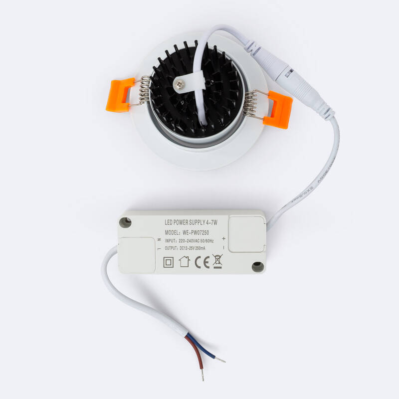 Lumexa Downlight COB Rond Richtbaar LED 7W wit Zaag maat Ø 70 mm No Flicker