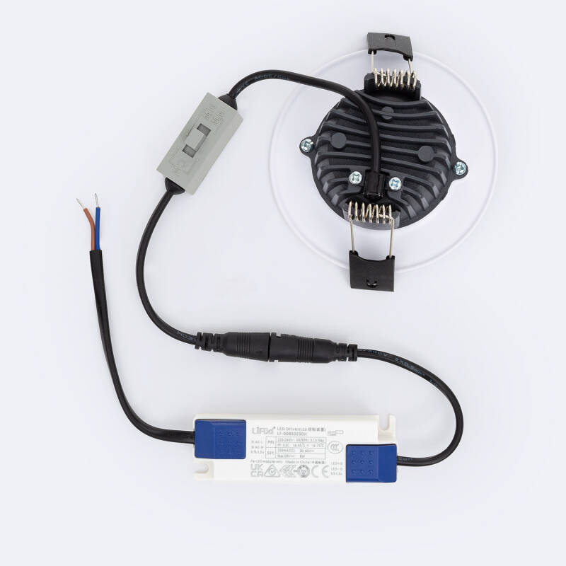 Aerano | Downlight rond microprismatisch | zaagmaat Ø75mm | 2700K | 7W | IP44
