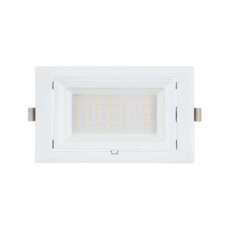 Inbouwdownlight richtbaar rechthoekig | Warm wit | 48W