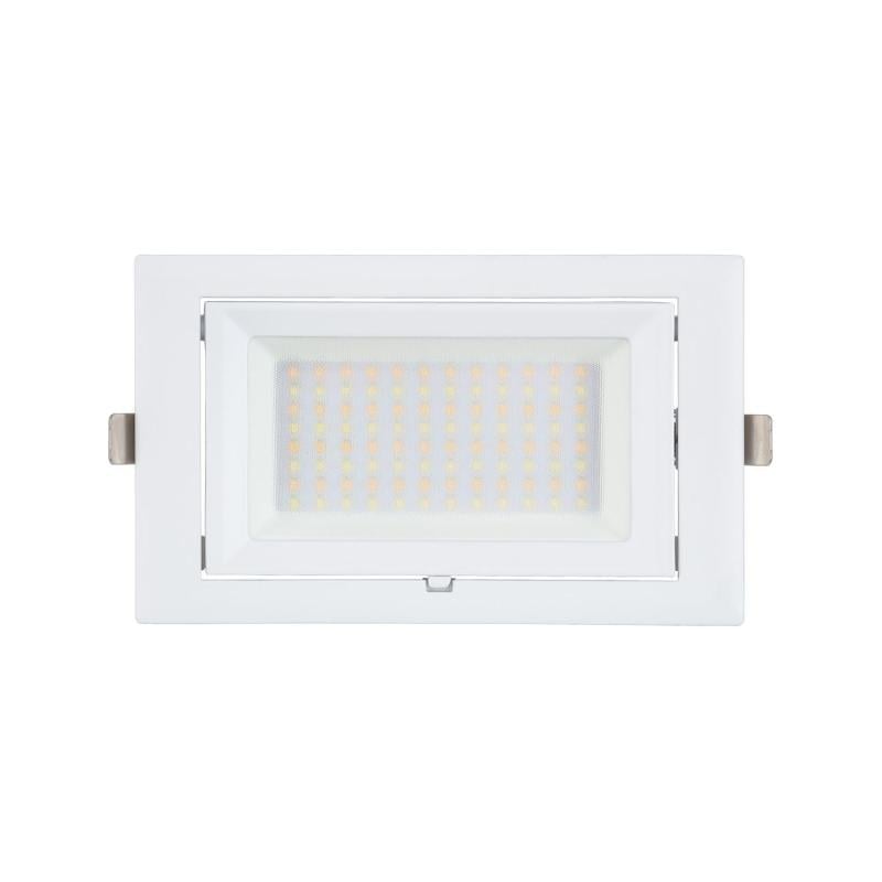 Inbouwdownlight richtbaar rechthoekig | Warm wit | 48W