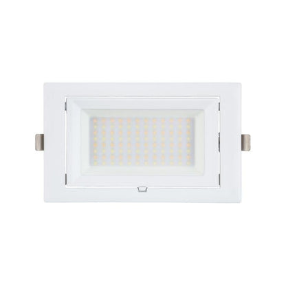 Inbouwdownlight richtbaar rechthoekig | Warm wit | 48W