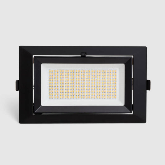 Inbouwdownlight richtbaar rechthoekig | Neutraal wit | 38W | Zwart
