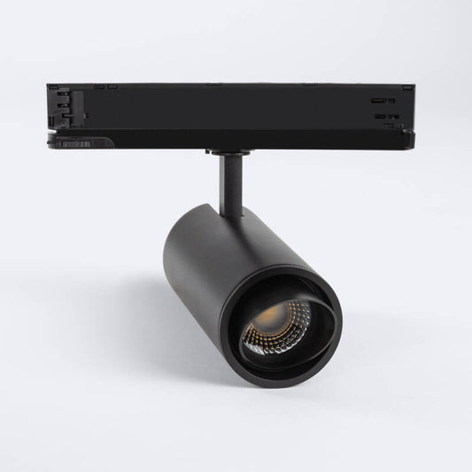 Fasanivo 3-fase railspot 30W CCT DALI dimbaar zwart cilinder