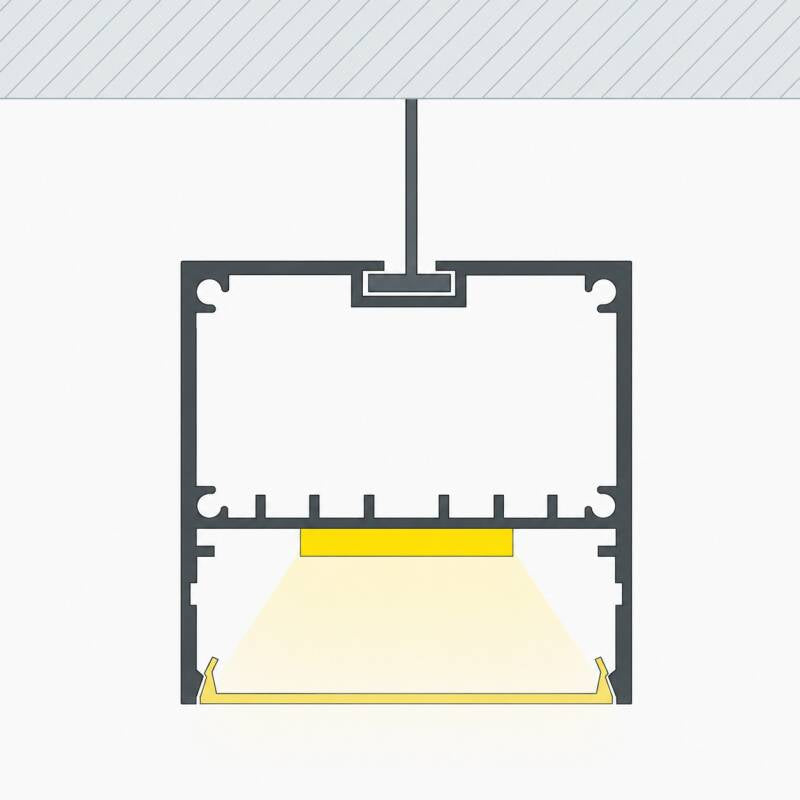 Lumexa Groot hangend Aluminium Profiel voor LED-strip tot 45 mm