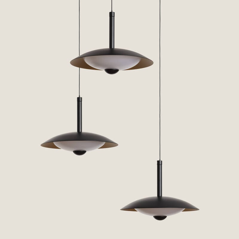 Shirako LED Hanglamp 24W Metaal CCT 3 Spots Zwart
