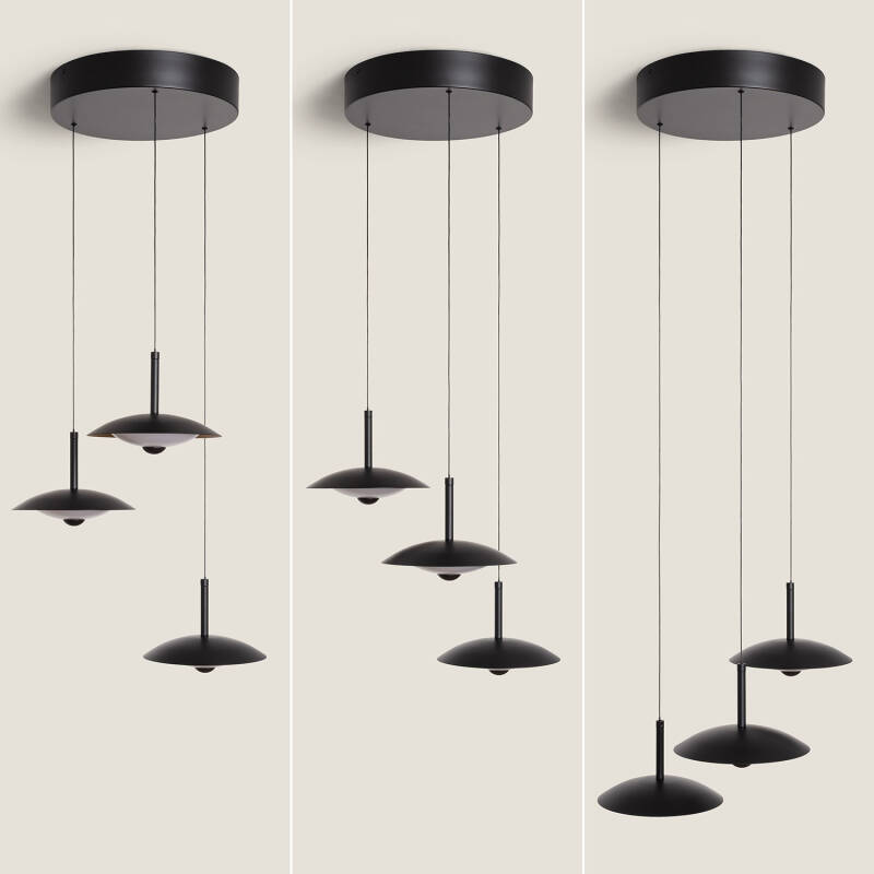 Shirako LED Hanglamp 24W Metaal CCT 3 Spots Zwart