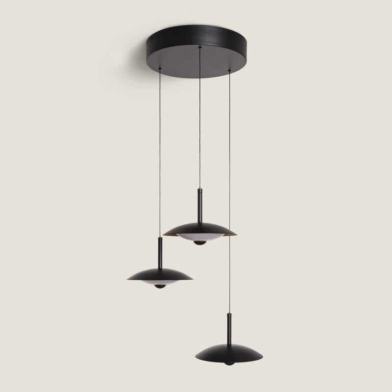 Shirako LED Hanglamp 24W Metaal CCT 3 Spots Zwart