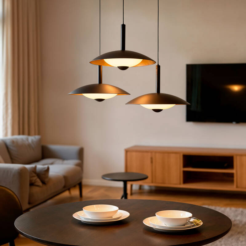 Shirako LED Hanglamp 24W Metaal CCT 3 Spots Zwart