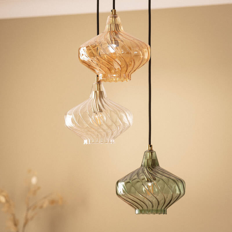 Lumexa Blasaro Hanglamp Metaal en Glas 3-lichts E14