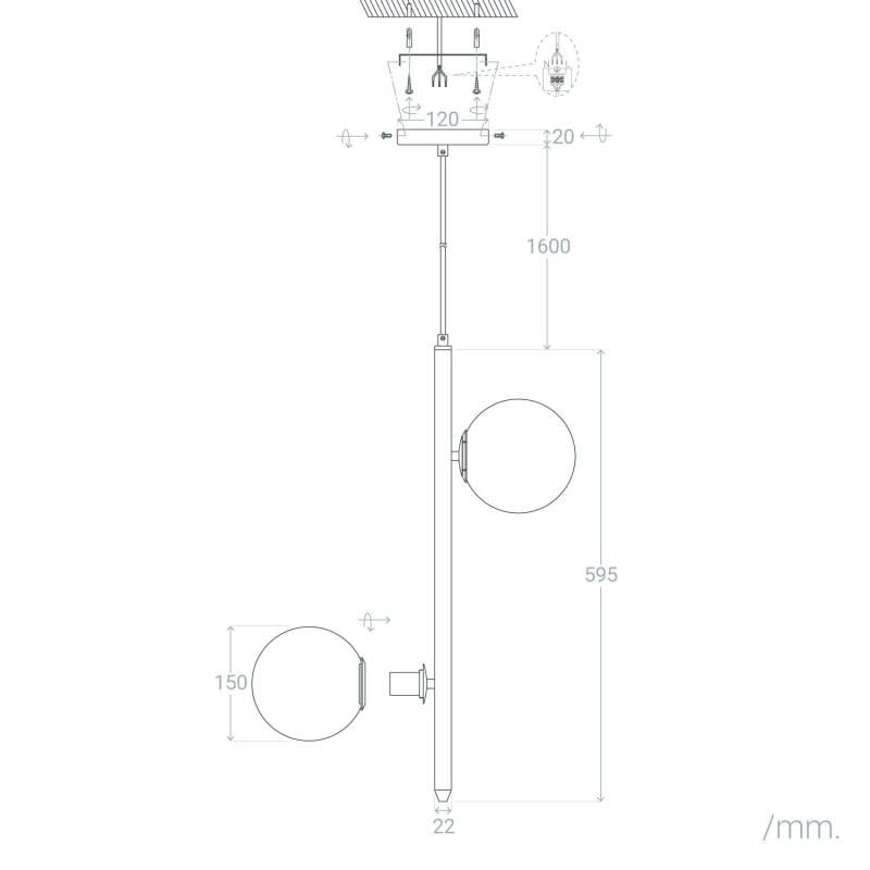 Moonlighto | Hanglamp | Goud | 2x E14 | 20W