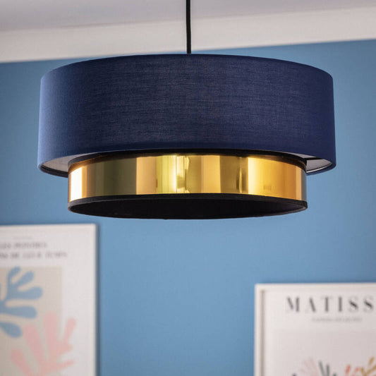 Lumexa Friedaro Hanglamp Stof Marineblauw