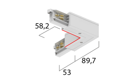 MacBright EUTRAC 3F OneTrack Hoekstuk 90gr Binnen