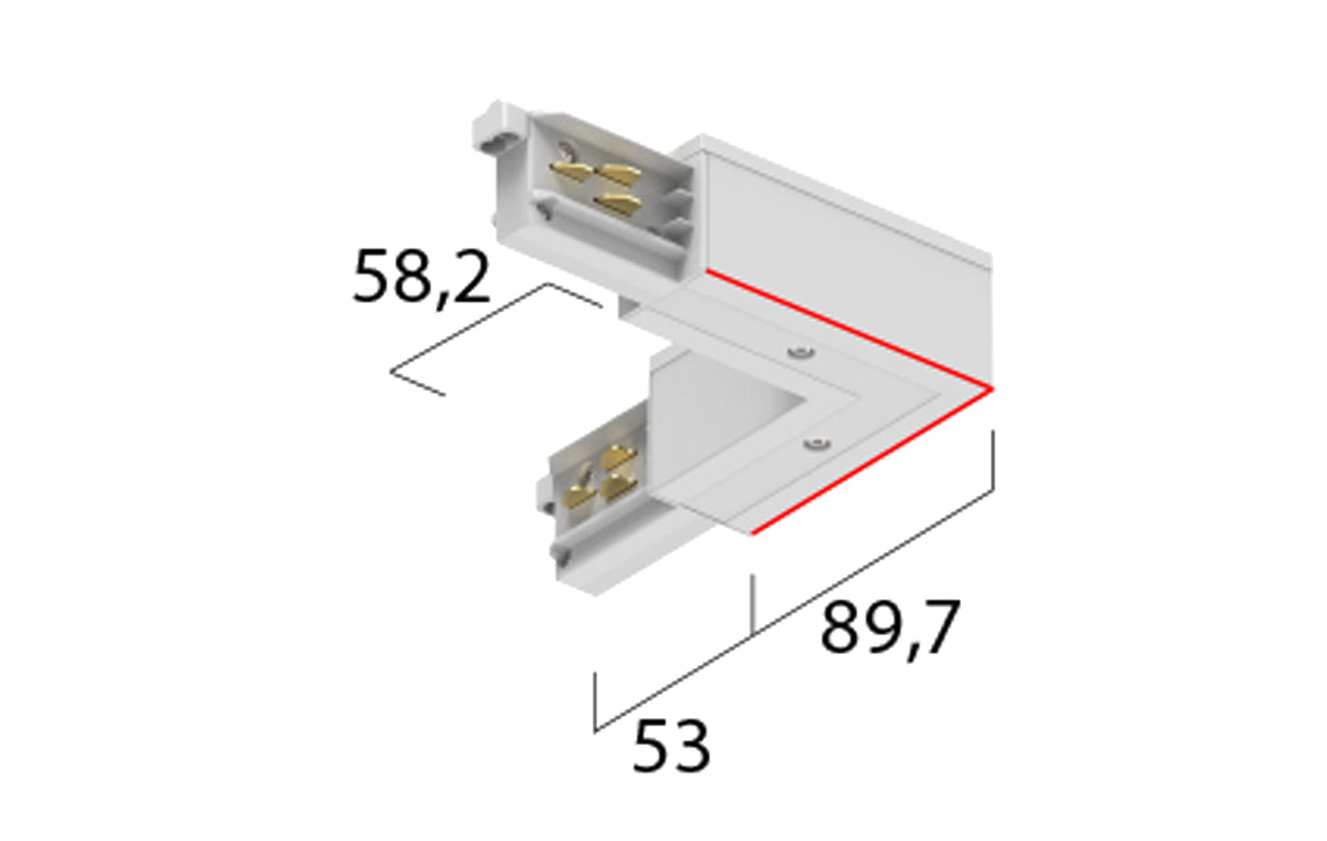 MacBright EUTRAC 3F OneTrack Hoekstuk 90gr Buiten