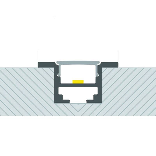 Lumexa Inbouw aluminium plafondprofiel met 1m Clips voor LED-strip tot 12 mm