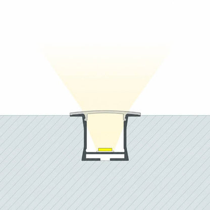 Lumexa Inbouw Aluminium Profiel 2m met doorlopende Cover voor LED-strip tot 19mm
