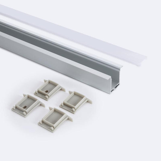 Lumexa Inbouw Aluminium Profiel 2m met doorlopende Cover voor LED-strip tot 19mm