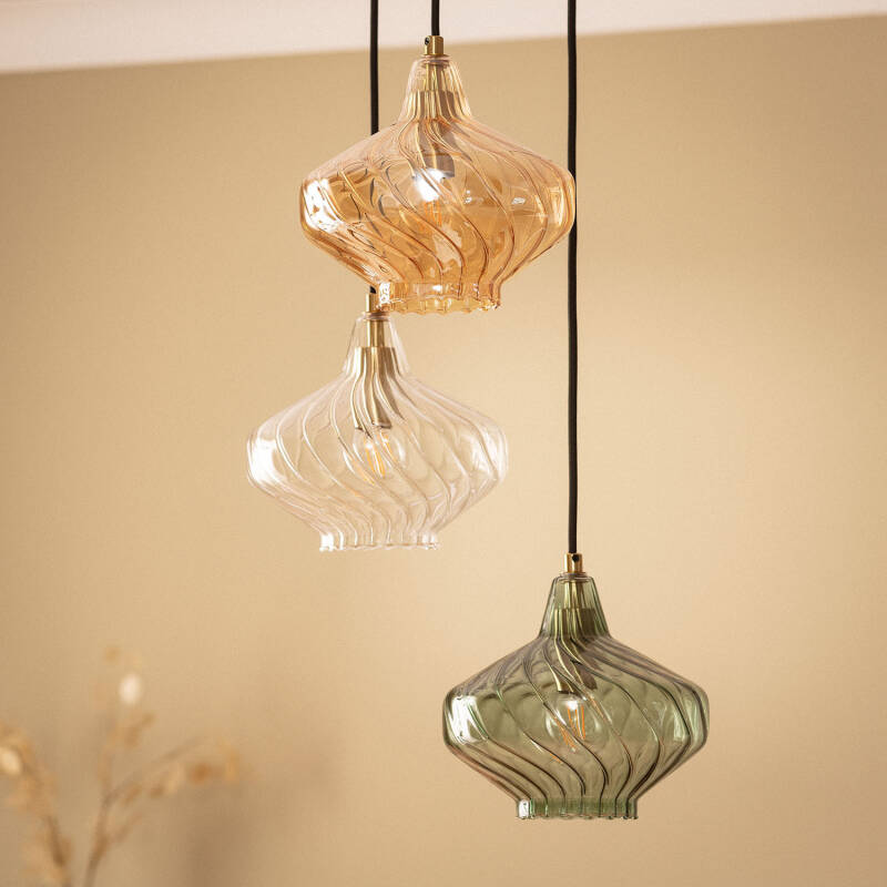 Lumexa Blasaro Hanglamp Metaal en Glas 3-lichts E14