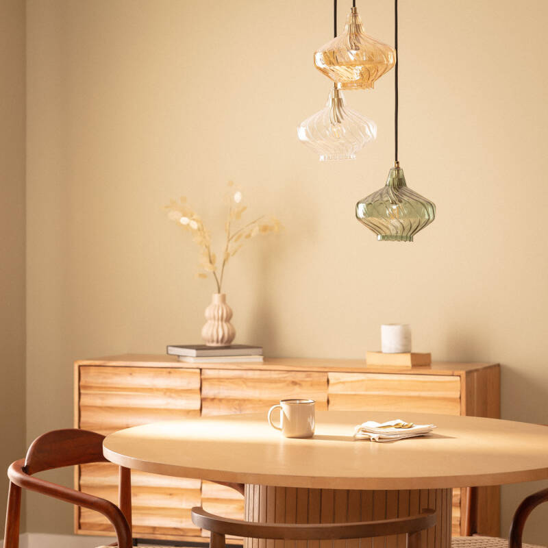 Lumexa Blasaro Hanglamp Metaal en Glas 3-lichts E14