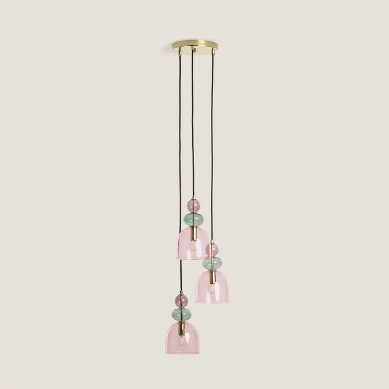 Lumexa Baudivo Hanglamp Metaal en Glas 3-lichts E14