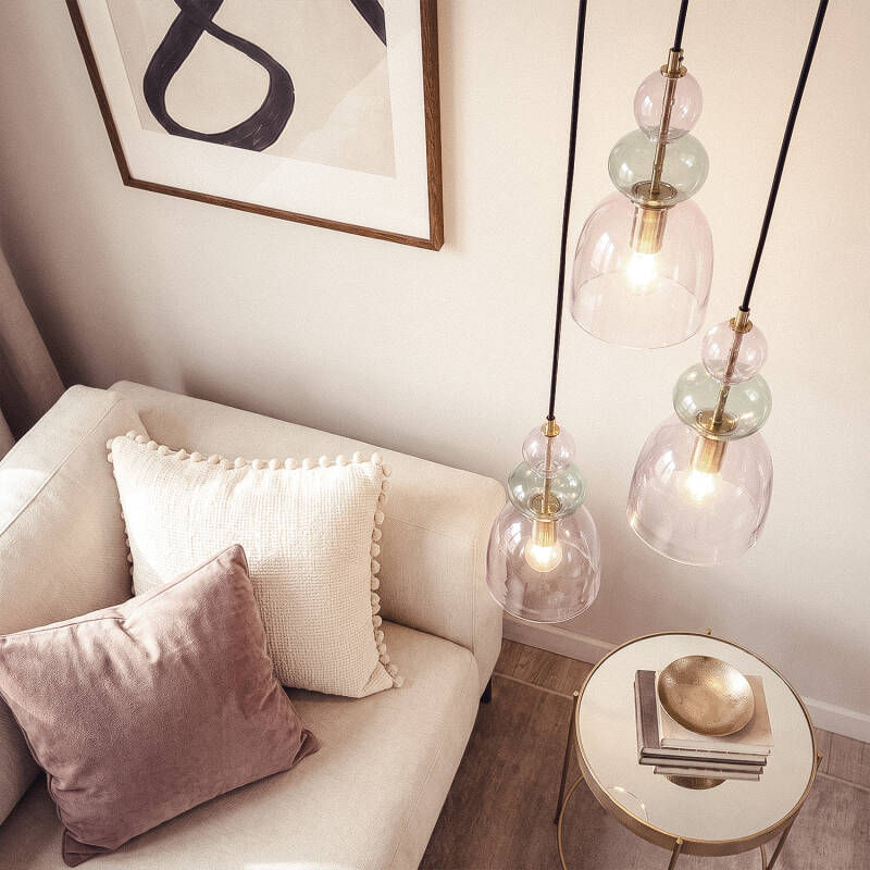 Lumexa Baudivo Hanglamp Metaal en Glas 3-lichts E14