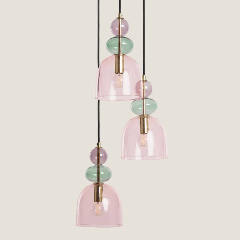 Lumexa Baudivo Hanglamp Metaal en Glas 3-lichts E14