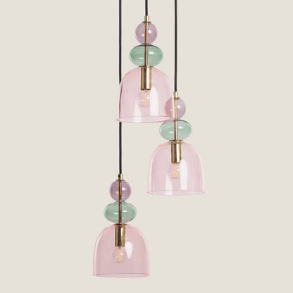 Lumexa Baudivo Hanglamp Metaal en Glas 3-lichts E14