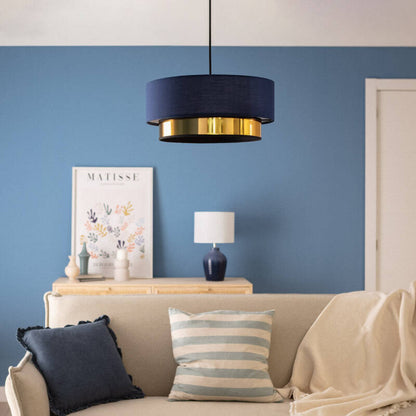 Lumexa Friedaro Hanglamp Stof Marineblauw