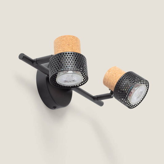 Liksaro wandlamp 2-spots metaal kurk