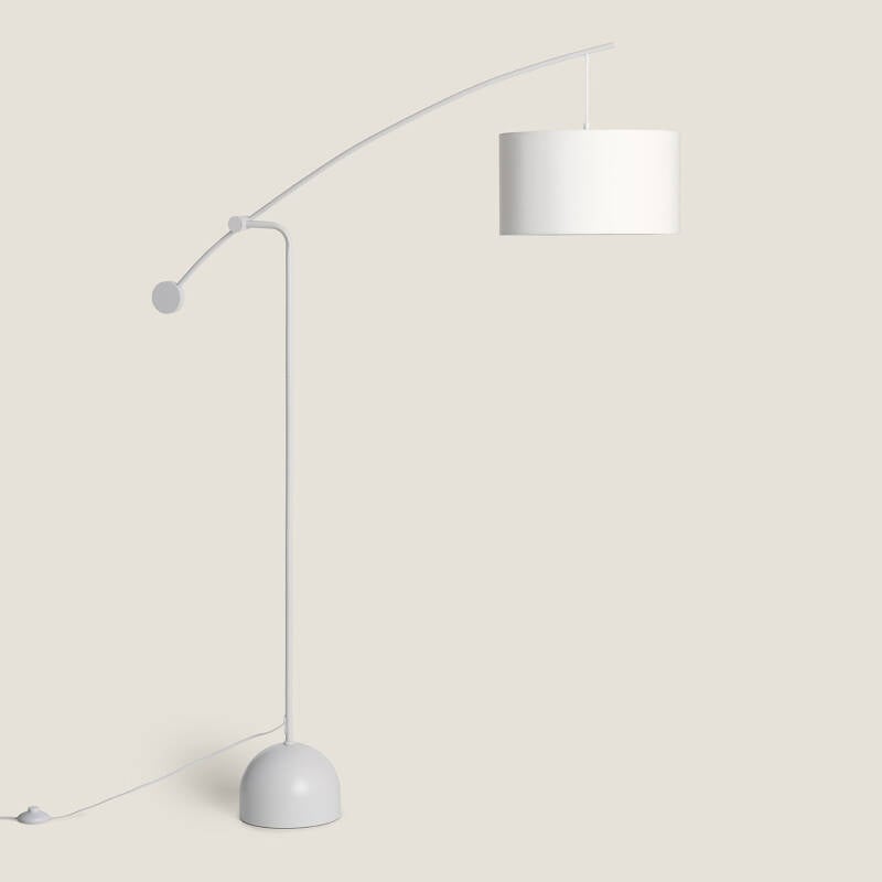 Meetkaro boogvormige staande lamp wit