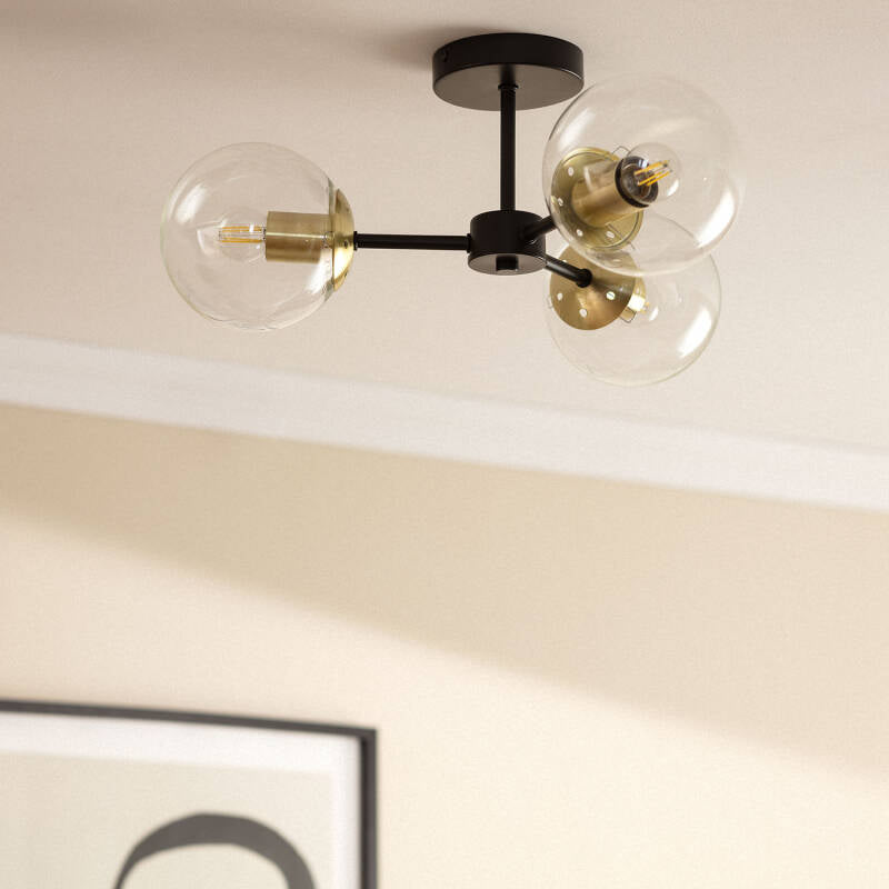 Lumexa Wassilaro Plafondlamp Metaal en Glas 3x E27